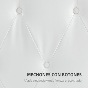 Cabecero de Cama 160 cm Cabezal de Cama Tapizado en PU 2 Formas de Uso Vertical o Montado a la Pared Cabecero para Dormitorio Blanco