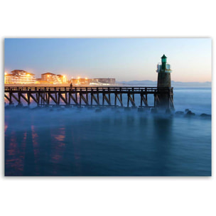Tableau phare Capbreton nuit bleue Toile imprimée