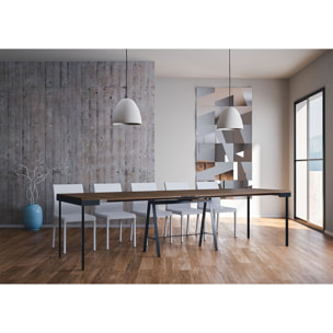 Consolle allungabile 90x40/300 cm Banco Evolution Noce telaio Antracite.