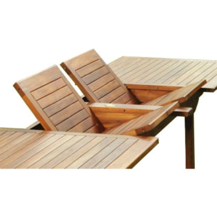 Table de jardin rectangle 10 places et 10 chaises en teck huilé NARRA