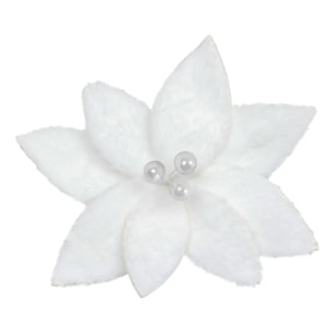 Décoration de sapin poinsettia blanc 25cm