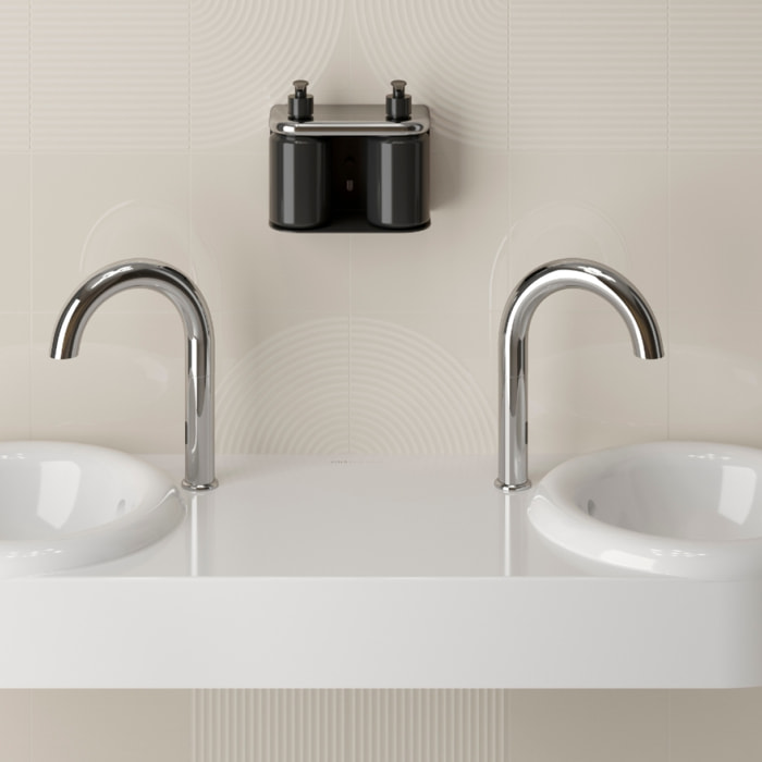 Double lavabo VITRA Liquid 120 cm avec trou et avec trop-plein