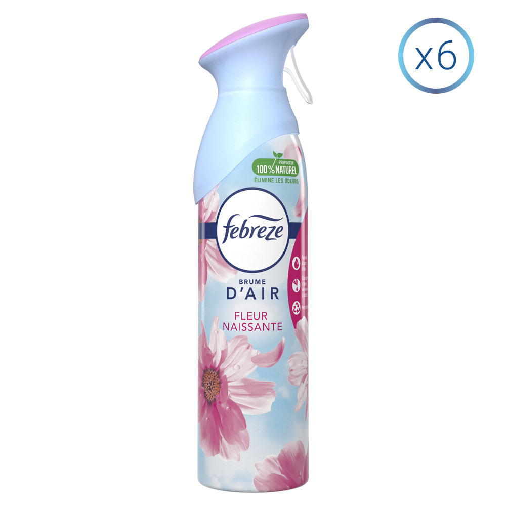 6 Aérosols Fleur Naissante, Désodorisant Febreze, 300ml