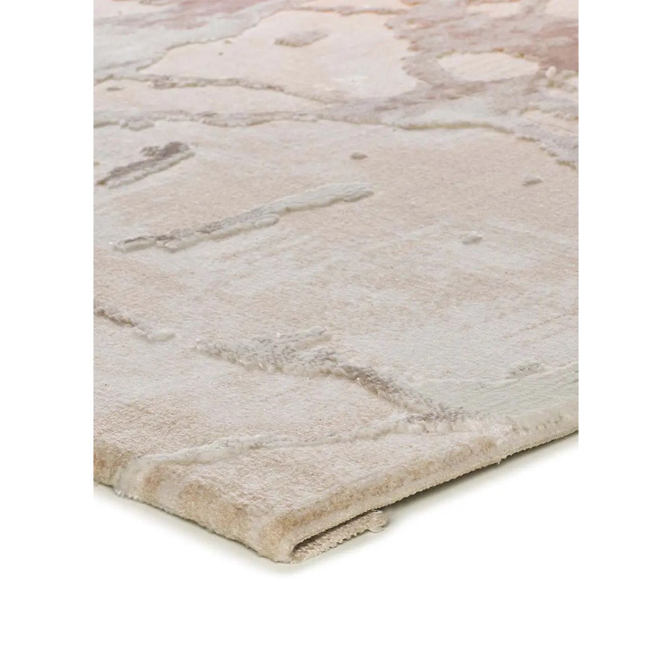 ORIS Alfombra efecto marmol con relieve beige, varias medidas disponibles.