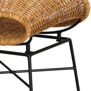 Lot de 2 tabourets pour îlot central 65 cm en résine tressée - Rava