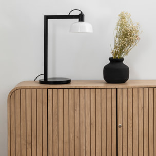 TATAWIN Lampada da tavolo vetro bianca