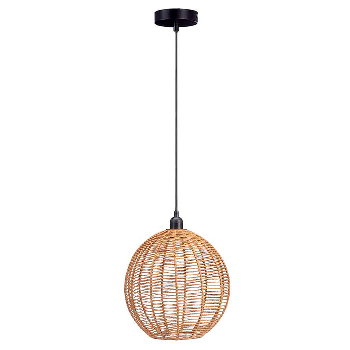 Lámpara de techo diseño esfera cuerda. Potencia máxima 40W.