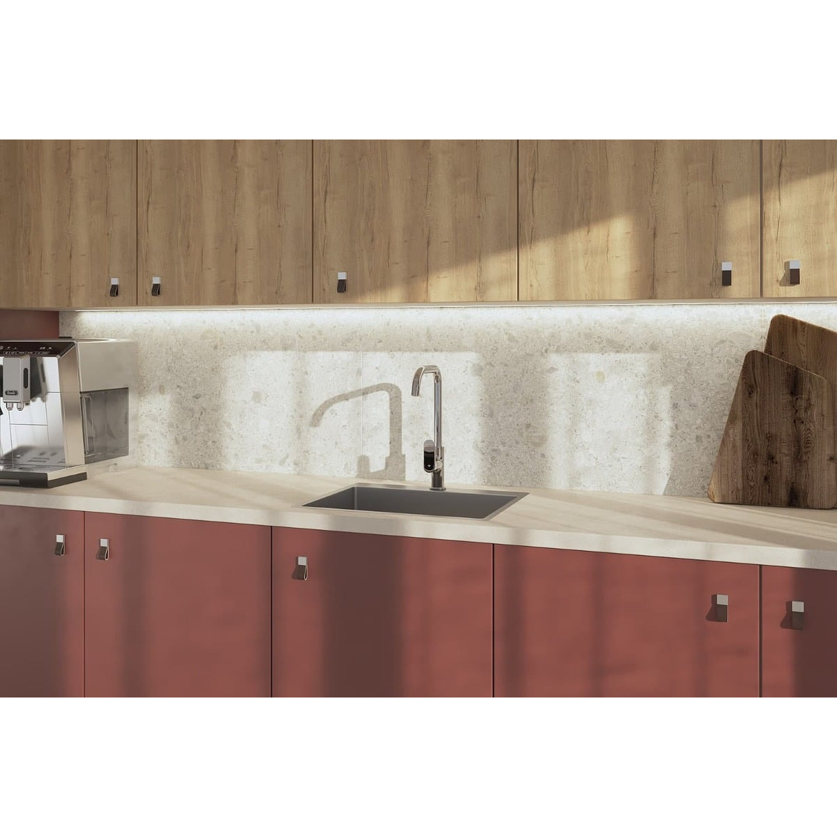 set mitigeur lavabo avec bras pivotant + mitigeur cuisine douchette extractible 2 jets, bras pivotant, chrome (SATBSD2280LCR)