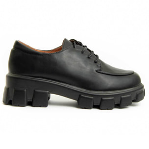 Zapato De Plataforma Oxford - Negro - Altura: 5 Cm