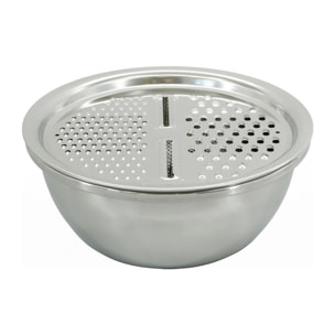 Set 3 en 1 Bol à Mixer, Râpe et Passoire 26 cm Fackelmann