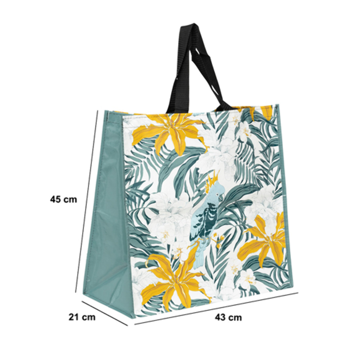 Sac de shopping motif tropical 45x43cm