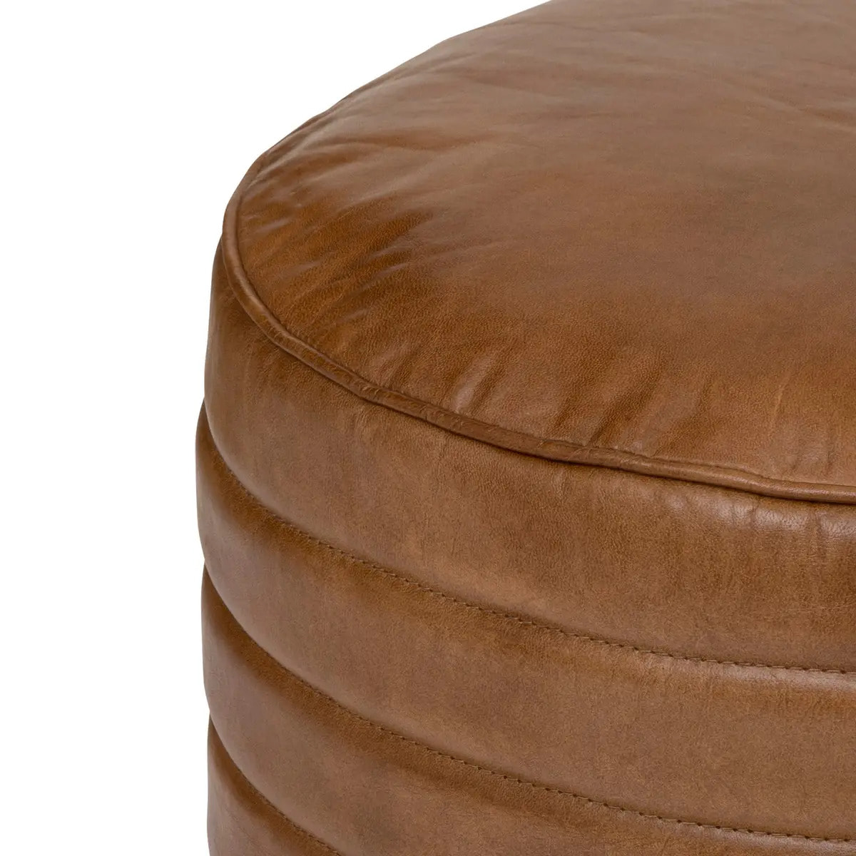 Pouf rond "Gaj" D40cm marron