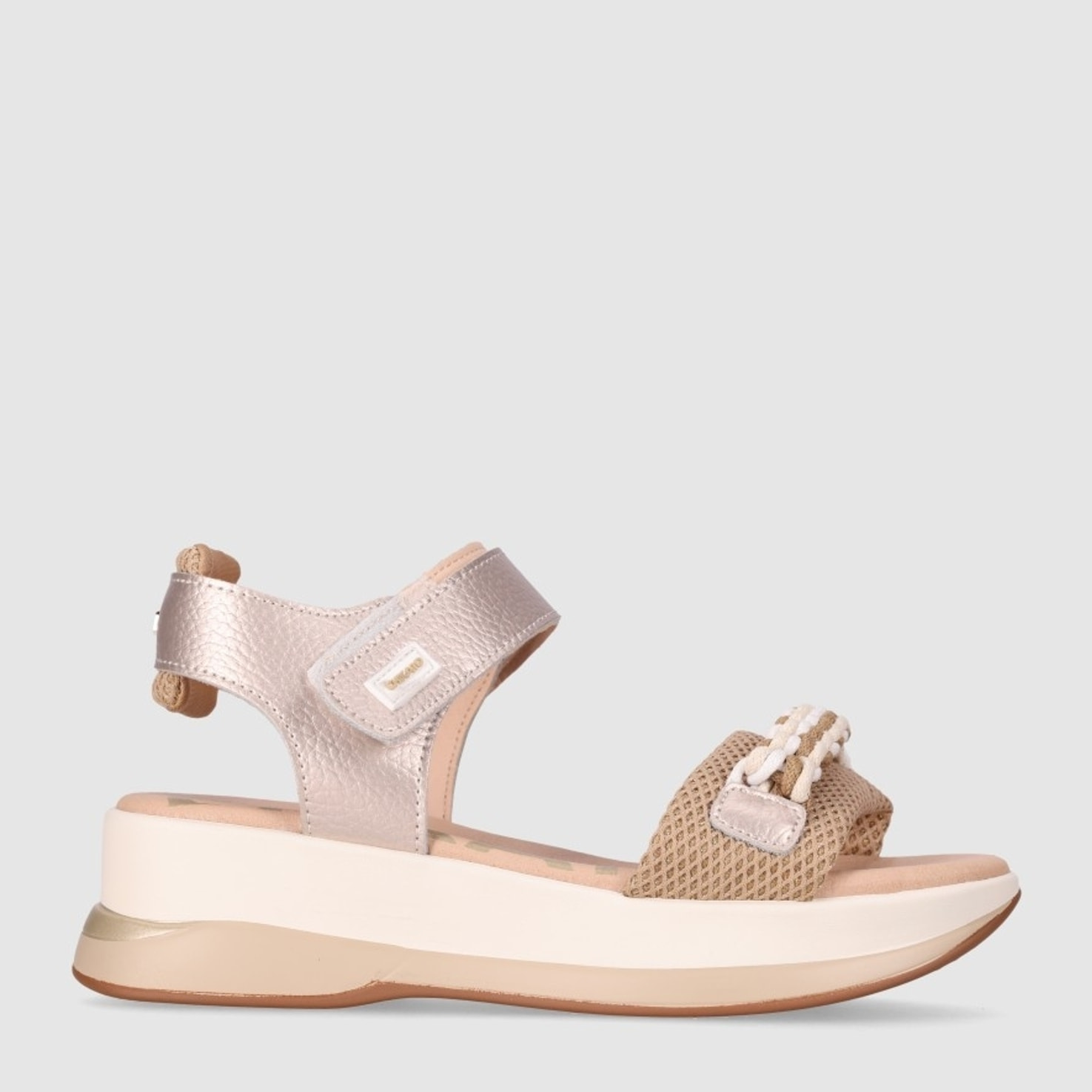 Sandalias de Piel Sintética - Oro - Tacón: 5 cm