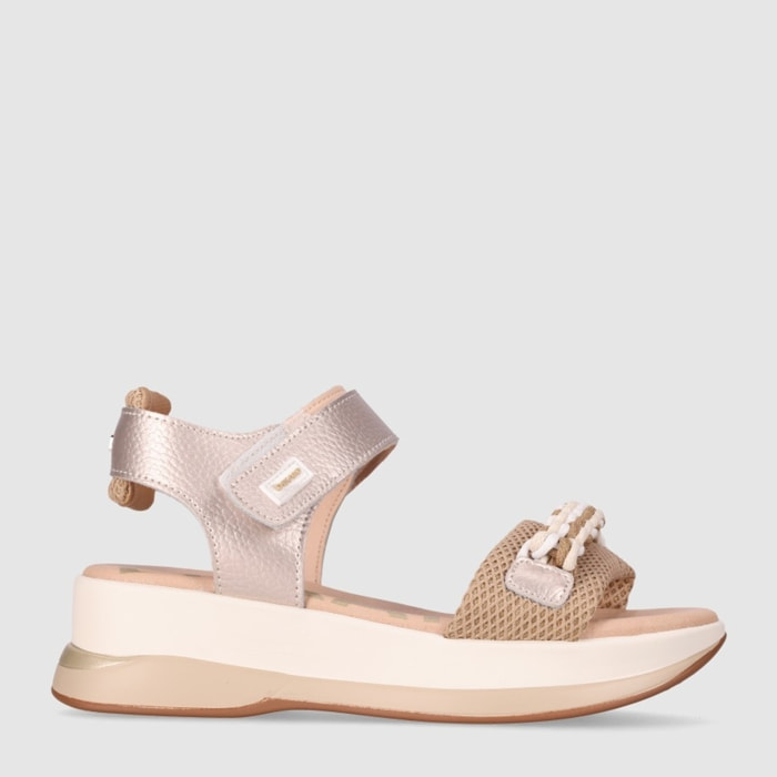 Sandalias de Piel Sintética - Oro - Tacón: 5 cm