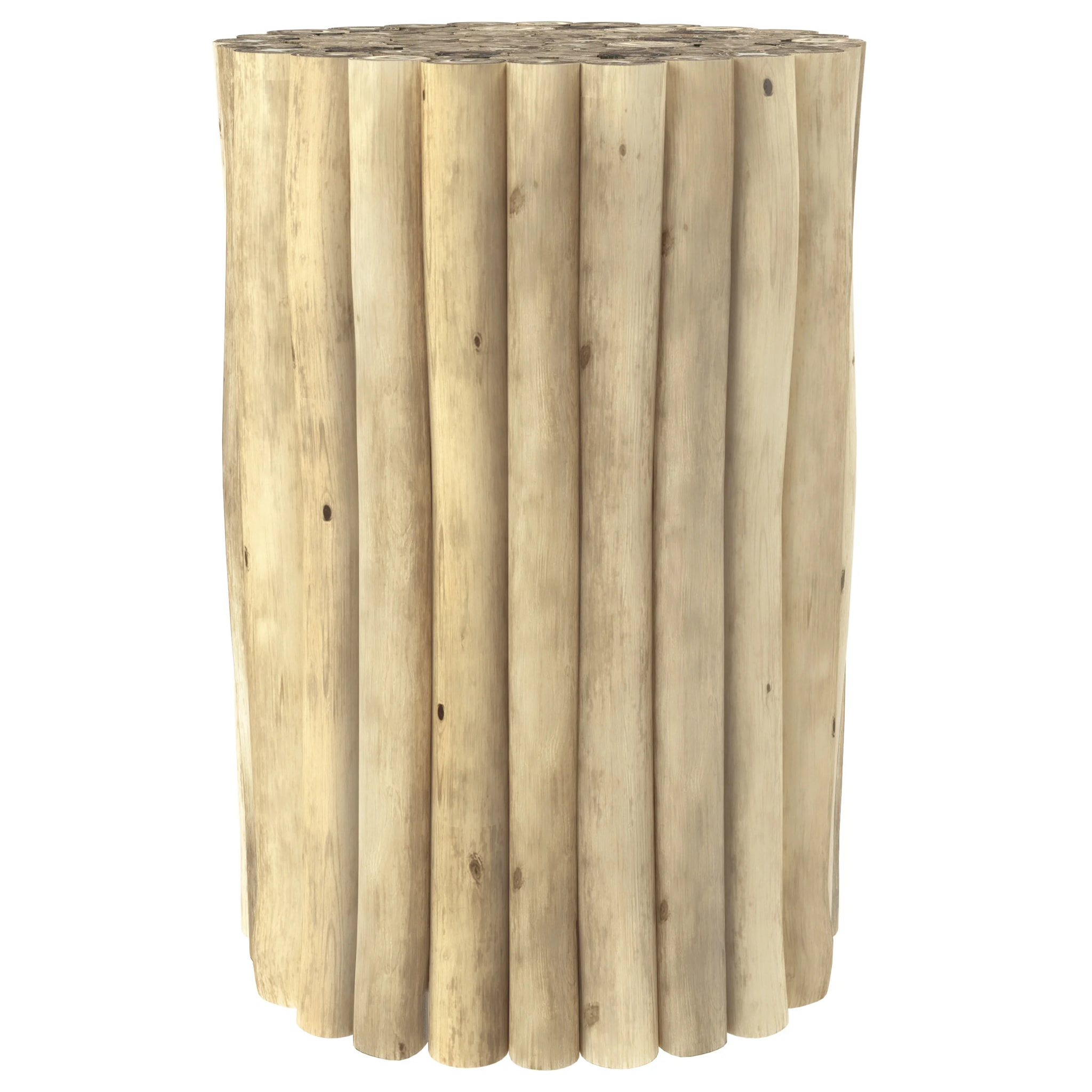 Table d'appoint de jardin ronde  en rondins de teck D30 cm - Imani