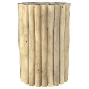 Table d'appoint de jardin ronde  en rondins de teck D30 cm - Imani