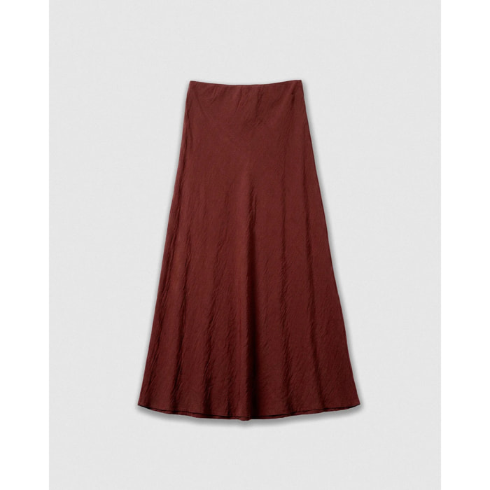 Falda midi viscosa viscosa teja
