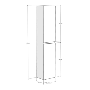 Columna de baño BRANDY Alday, 140 cm, Vintage