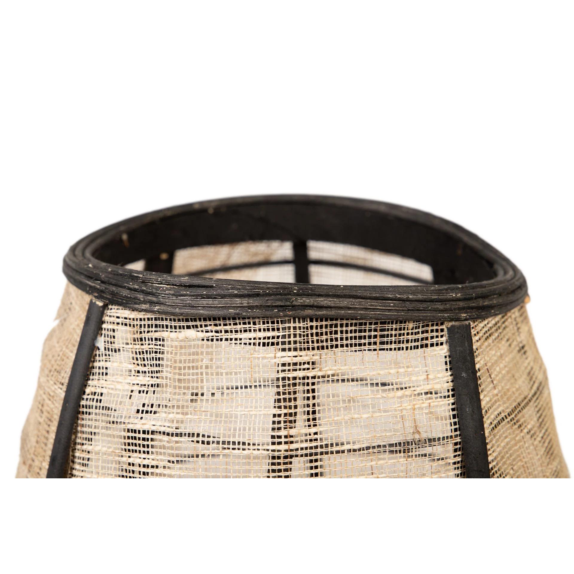 Farol Bambu-lino Natural-negro 33x33x39,5 Cm