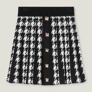 Motivi - Falda de punto jacquard con detalle de botones - Negro