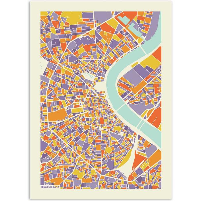 Affiche - Bordeaux Rainbow map - Muzungu