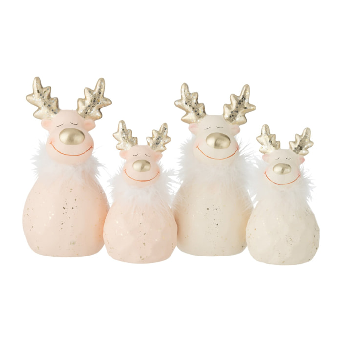 J-Line figurine Renne - céramique - mix - large - 2 pièces
