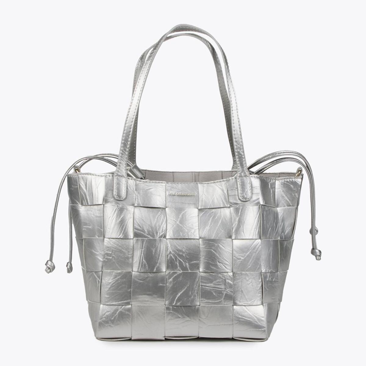 Borsa shopper intrecciata con texture