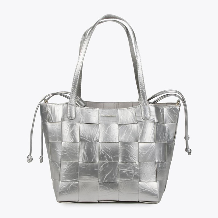Borsa shopper intrecciata con texture