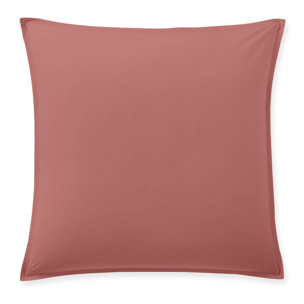 Paire de taies d'oreiller percale de coton lavé vieux rose