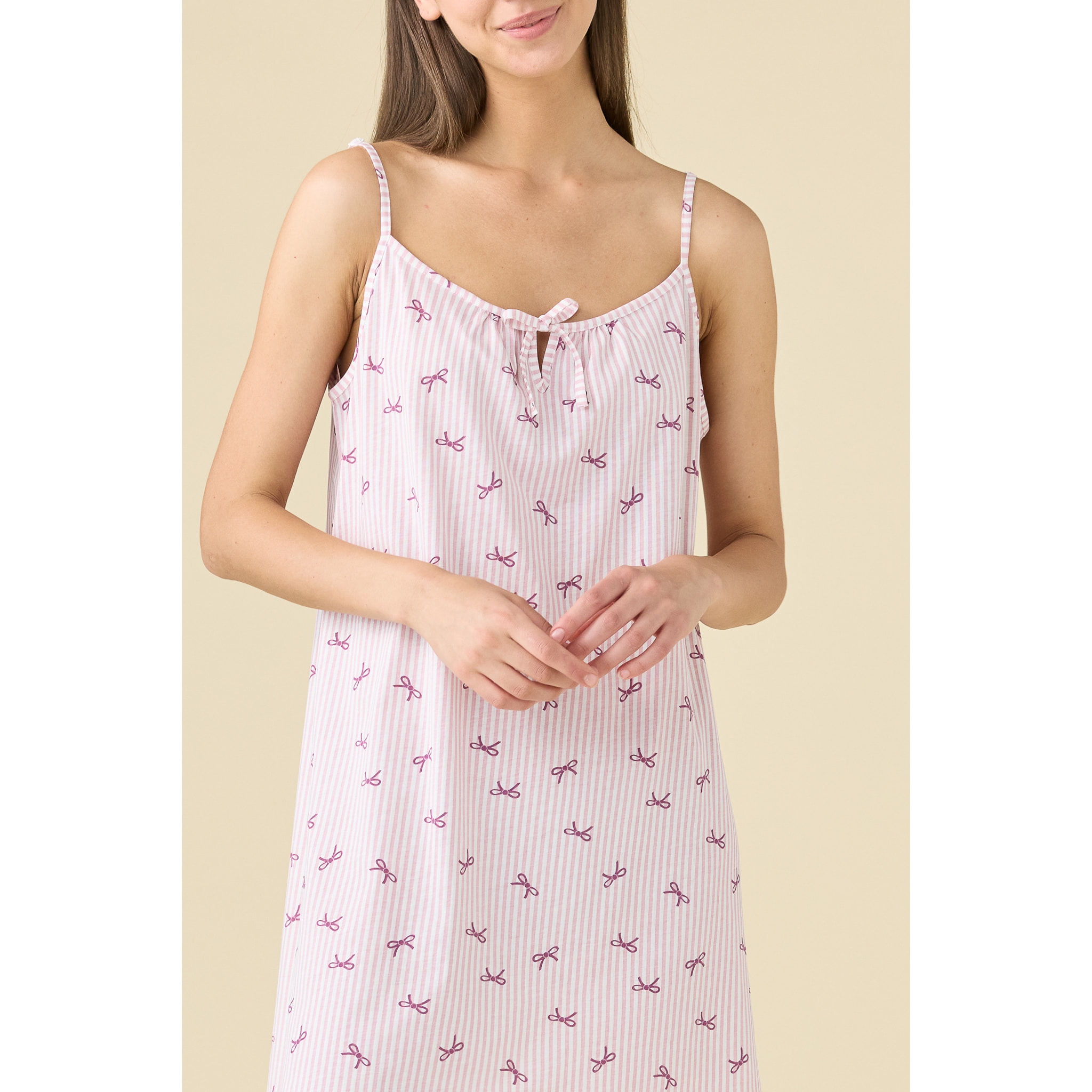 Camicia da notte donna estiva in cotone articolo pretty stripes. Noidinotte