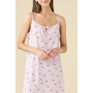 Camicia da notte donna estiva in cotone articolo pretty stripes. Noidinotte