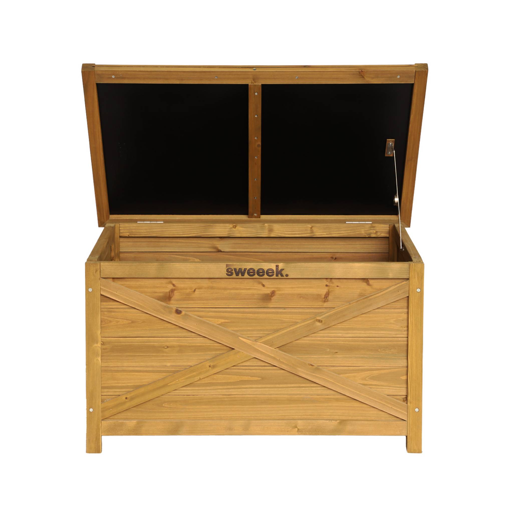 Coffre de rangement en bois 80 cm. naturel. L80 x P48 x H50cm. capacité 100L