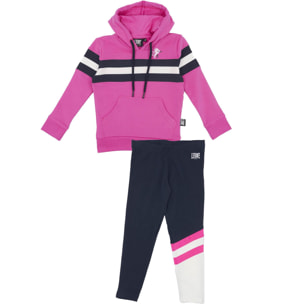 Chándal de niña con capucha y banda horizontal Basic