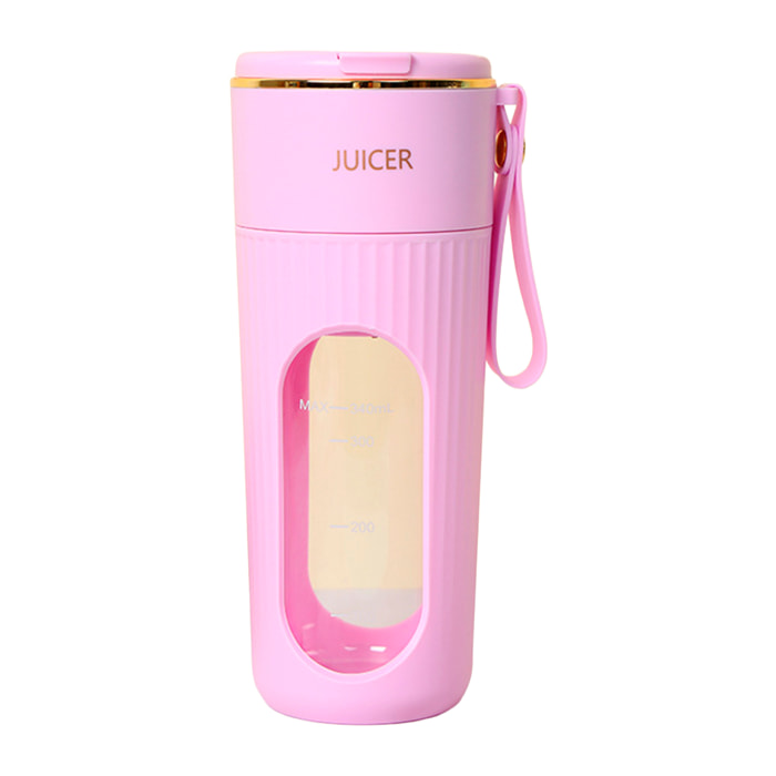 Mini frullatore portatile da 340ml con 10 lame in acciaio, schermo LCD e avvio di sicurezza tramite doppio clic.