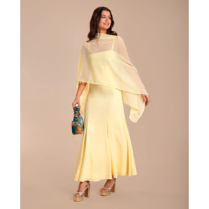 Vestido largo de corte imperio con tirantes