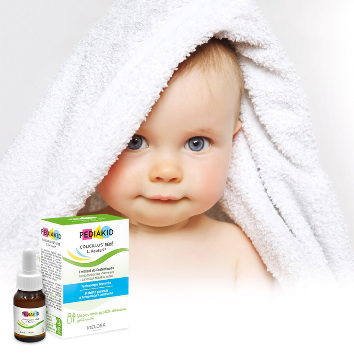 PEDIAKID - Colicillus Bébé - Suspension Huileuse à base de Lactobacillus Rhamnosus GG - Teneur Garantie 1 Milliard par Prise - Réduit les Contractions Abdominales - Goût Neutre - Lot de 2