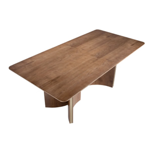 Mesa comedor Angel Cerdá rectangular con tapa fija de madera chapada en nogal natural 200x100x76cm