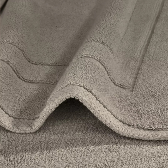 Tapis de bain pur coton 900 g/m² uni beige Elea chataignes