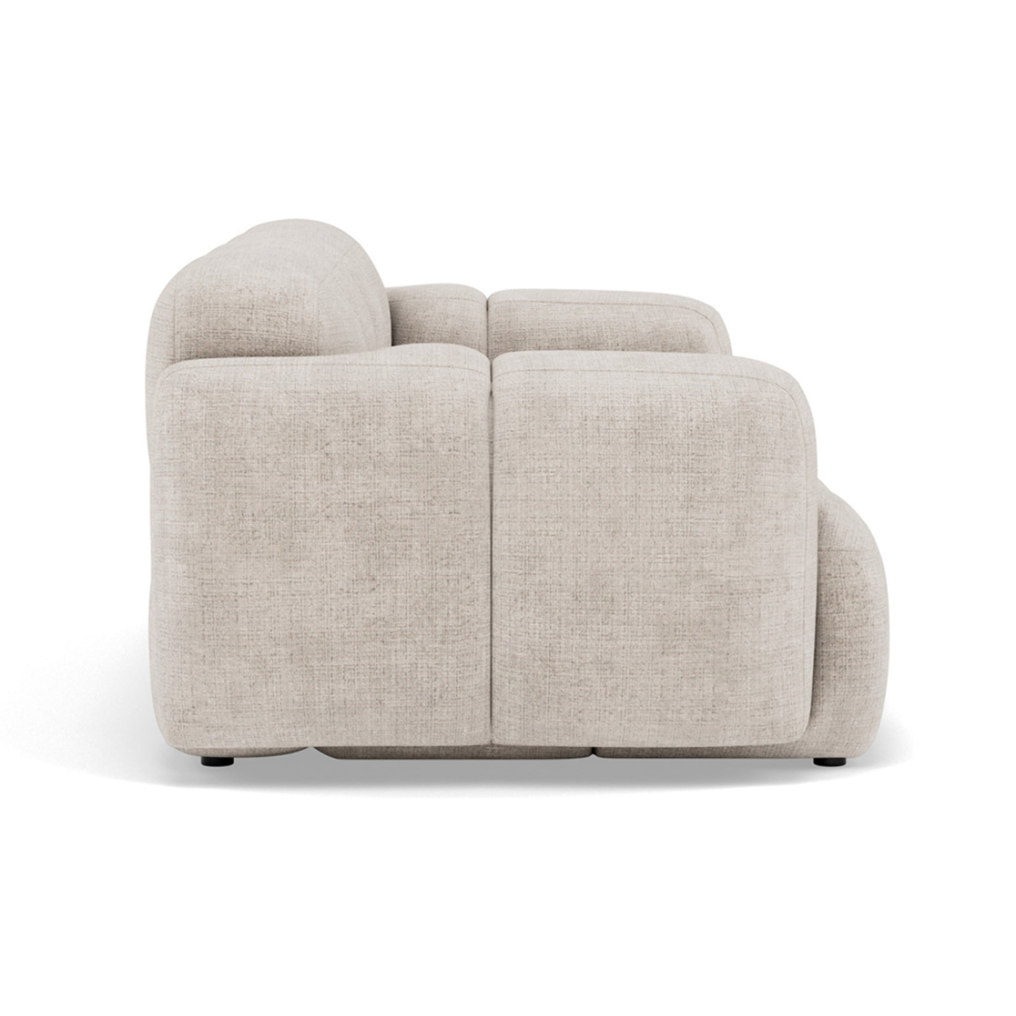 Grace - canapé modulable 2 places en velours texturé - Beige