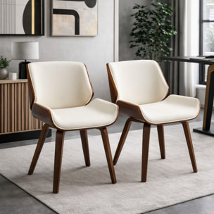 Lot de 2 chaises – Esprit vintage – Idéal salle à manger