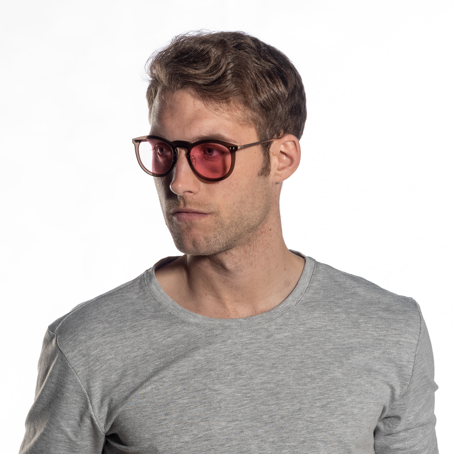 Gafas de sol OCEAN BERLIN - Marrón transparente / Rosa y patillas de metal dorado mate con patillas doradas