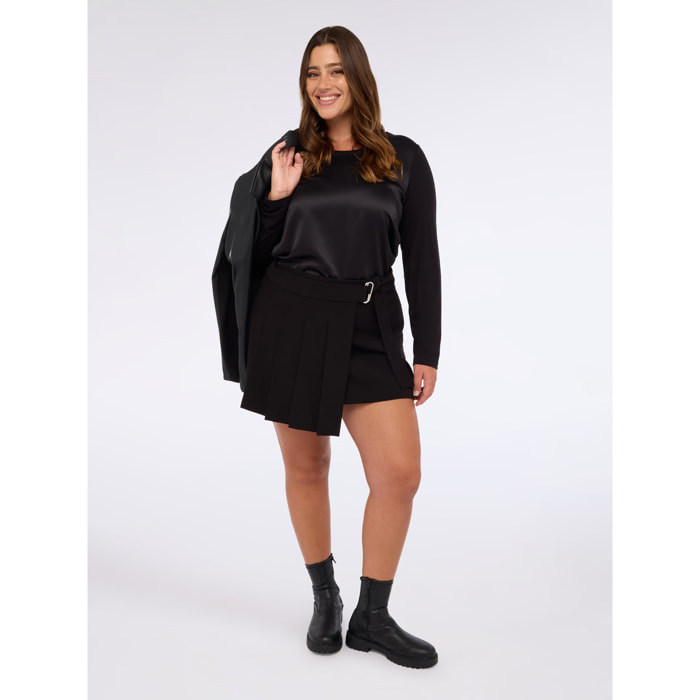 Fiorella Rubino - Camiseta bimatérica de manga larga - Negro