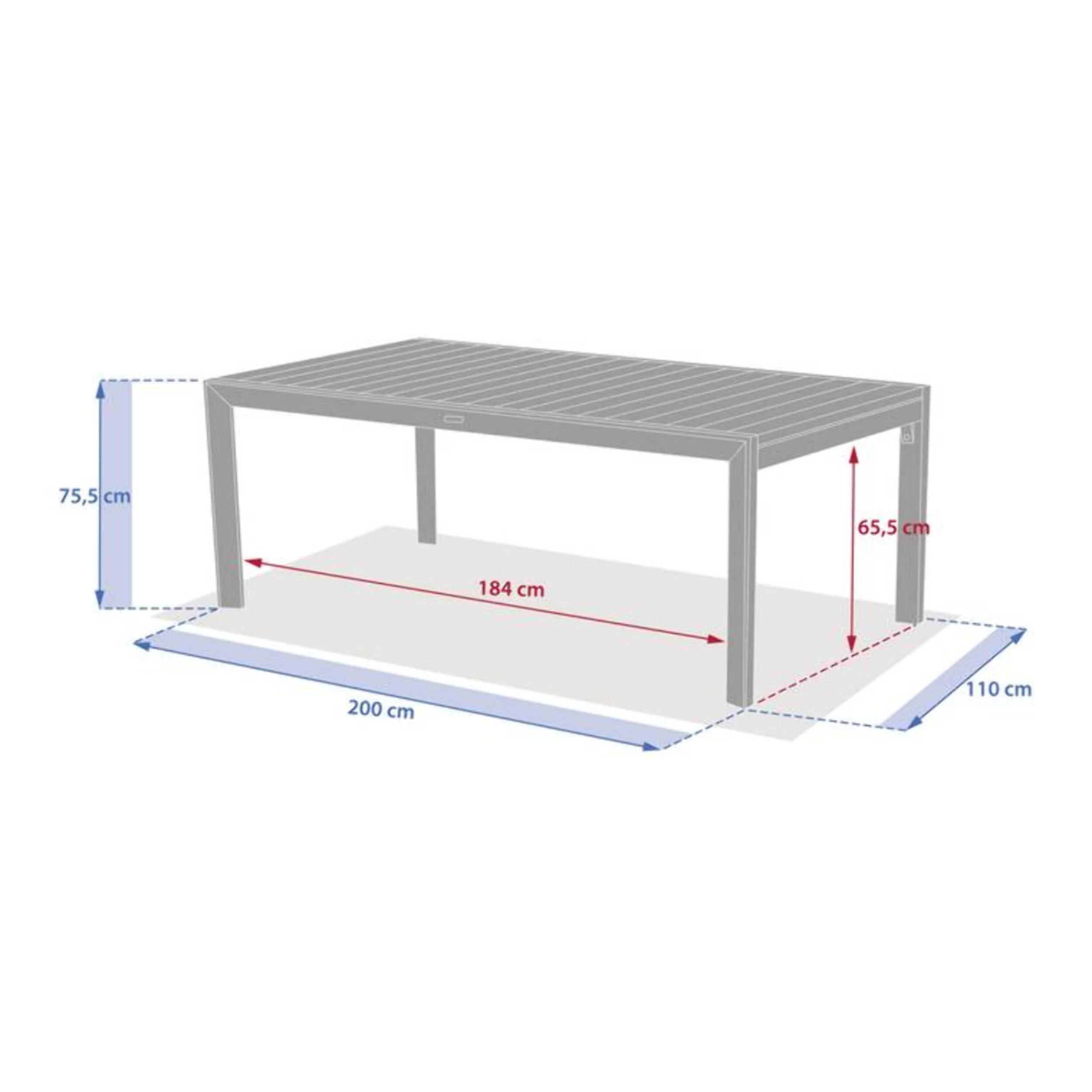 Table de jardin 12 places Evasion extensible beige lin