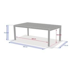 Table de jardin 12 places Evasion extensible beige lin