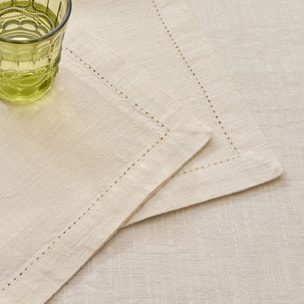 Mantel de algodón con acabado en vainica Claru color marron beige 100% Algodón