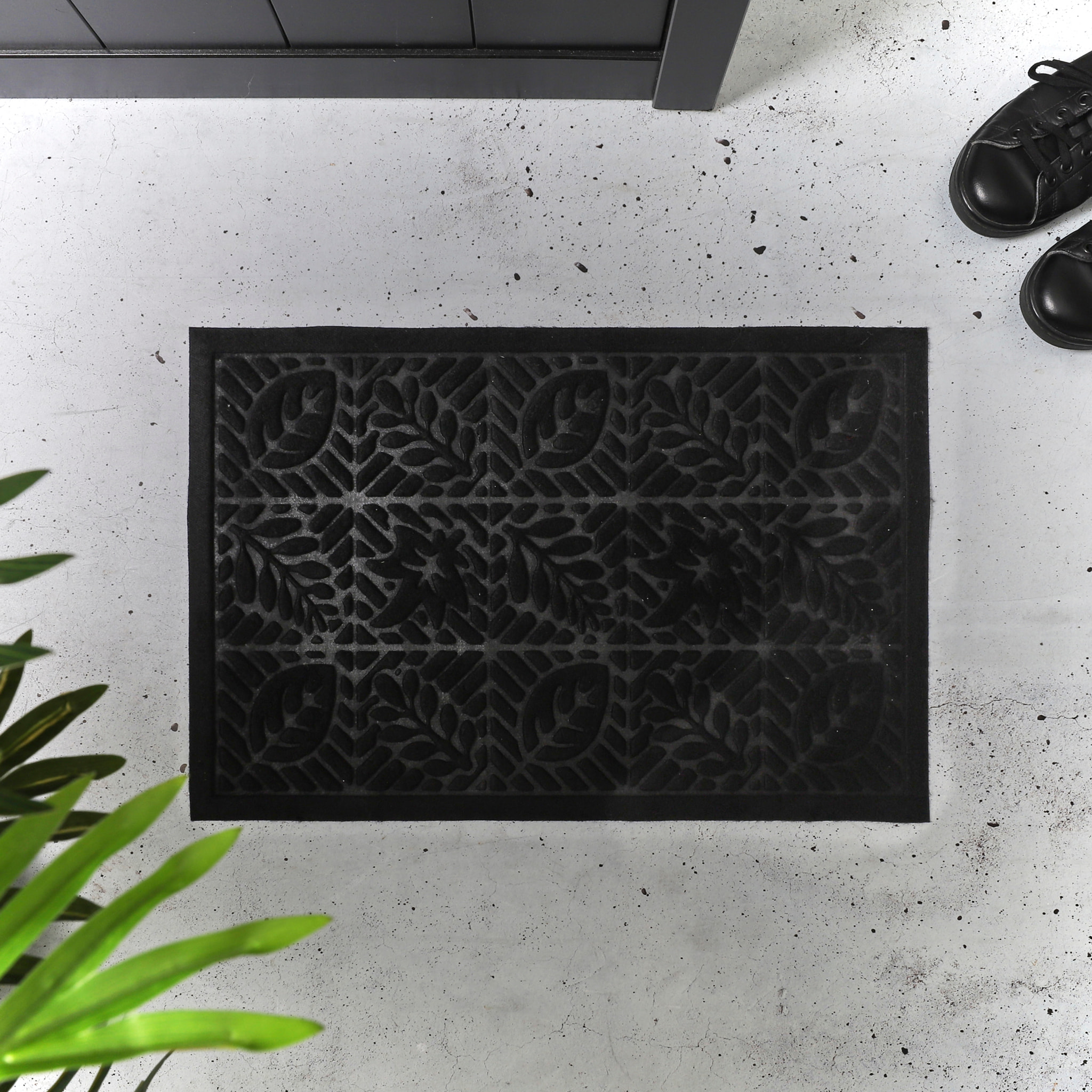 Tapis d'entrée - JE CHERCHE UNE IDEE - Anti-dérapant - Noir