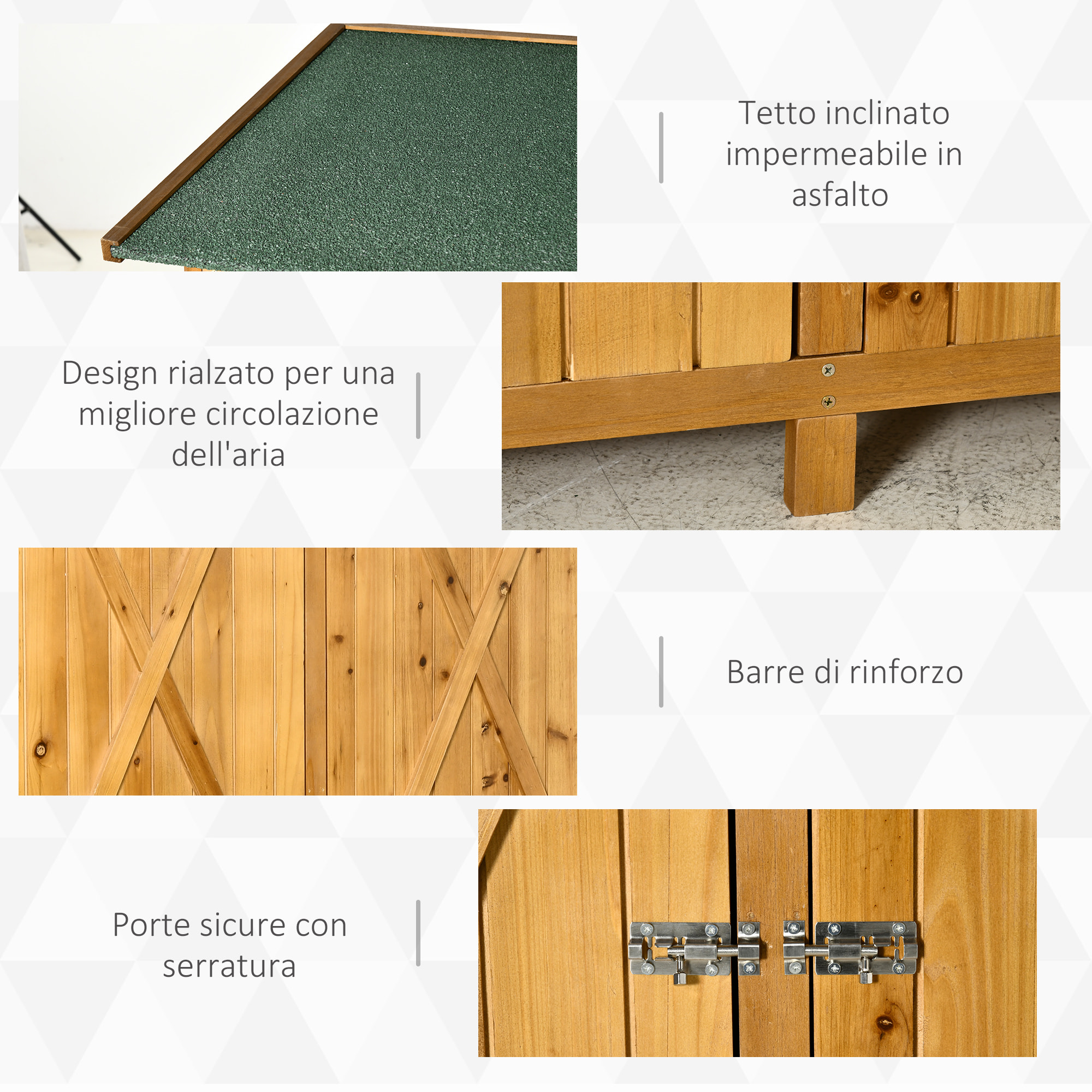 Abri de jardin armoire de jardin remise pour outils sur pied dim. 140L x 75l x 157H cm 2 étagères 2 portes toit bitumé étanche bois sapin pré-huilé