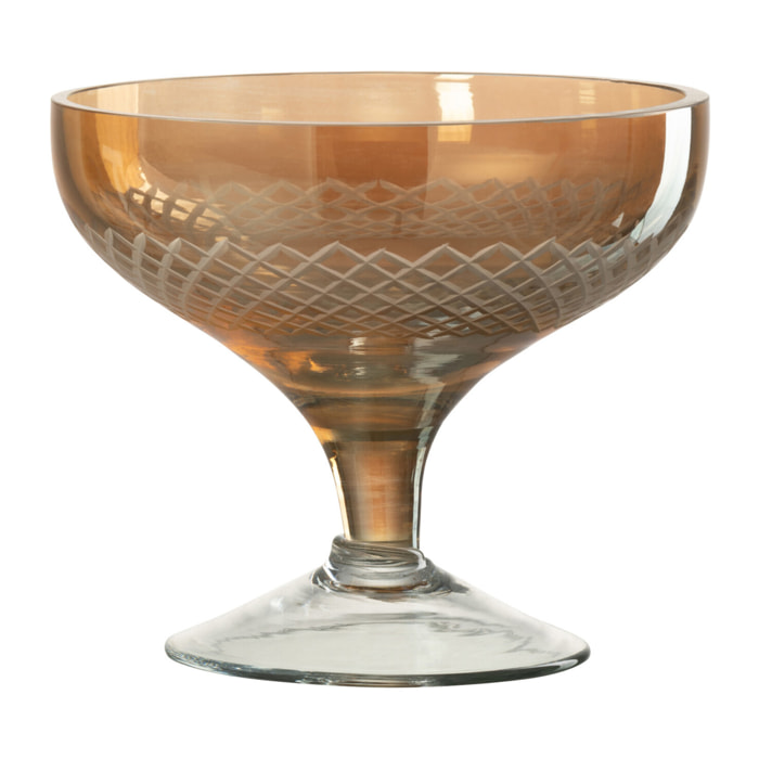 J-Line verre sur pied Rond - verre - or - 4 pcs
