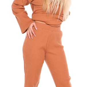 Pantalone palazzo da donna invernale in costina "Relaxed"
