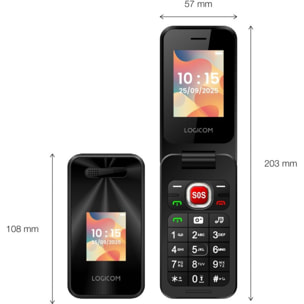 Téléphone portable LOGICOM Fleep S90 Noir